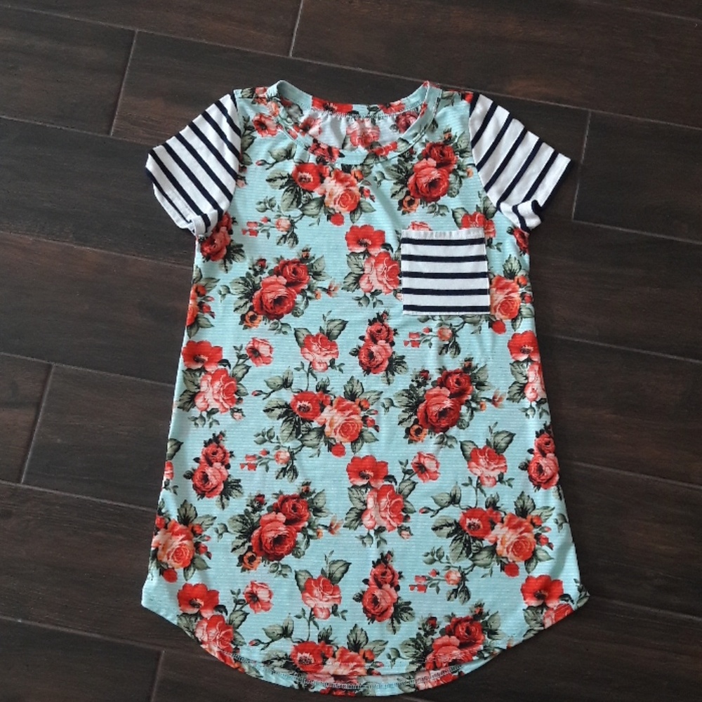 Floral and striped Tunic